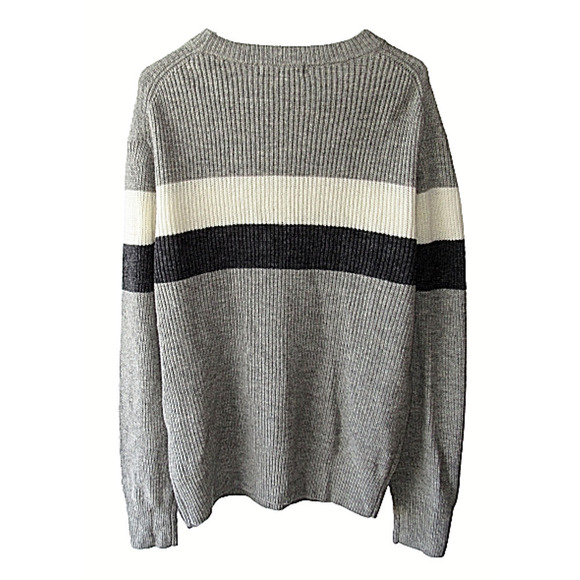 SLATE And Stone Men's Size XL Gray Striped Wool Blend Pullover Sweater - Picture 5 of 5